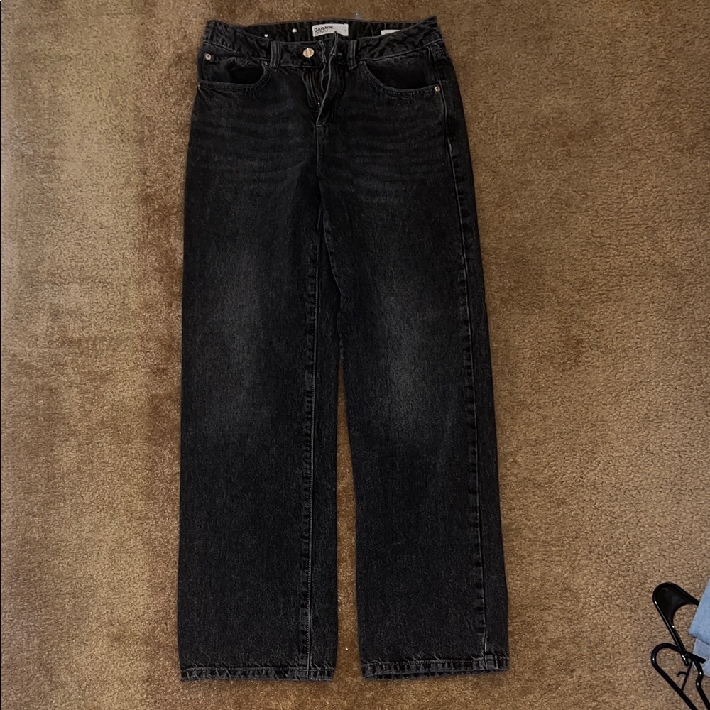 Garage Black Straight Leg Jeans